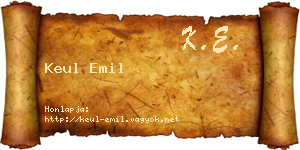 Keul Emil névjegykártya