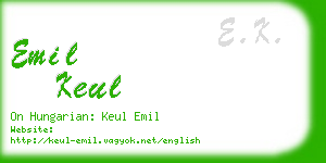 emil keul business card
